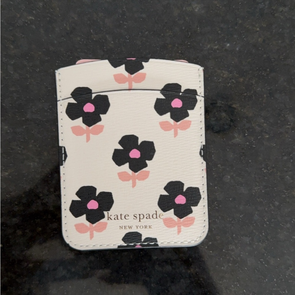 Kate Spade Black and Pink Floral Card Holder